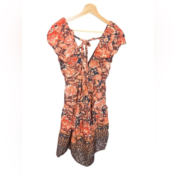 Anthropologie Red and Black Floral Midi Dress - Picture 7 of 7